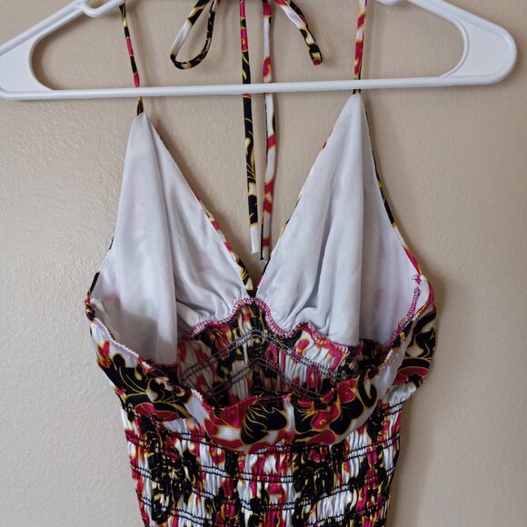 FLAMINGO USA Sexy Pink/Yellow/Black/Cream Backless Tank Women's L - Picture 8 of 12